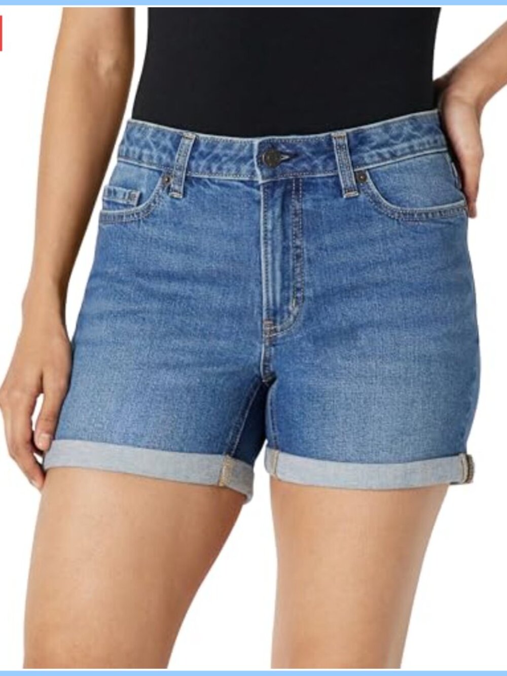 Women's Medium Stretch Slim-Fit Mid-Rise 4" Jean Shorts